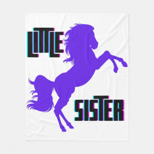 Little Sister Purple Pony Fleece Blanket