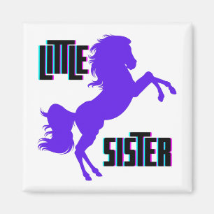 Little Sister Purple Pony Magnet