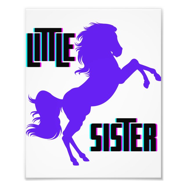Little Sister Purple Pony Photo Print (Front)