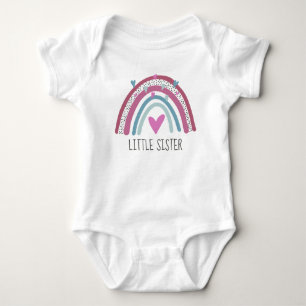 Little Sister Rainbow matching Baby Bodysuit