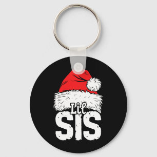 Little Sister Santa Christmas Family Matching Pyja Key Ring