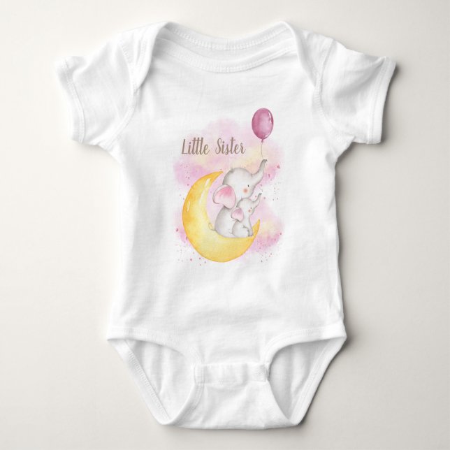 Little Sister Shirt Elephant Sisters (Front)