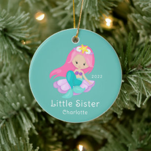 Little Sister Under the Sea Mermaid Ceramic Tree Decoration
