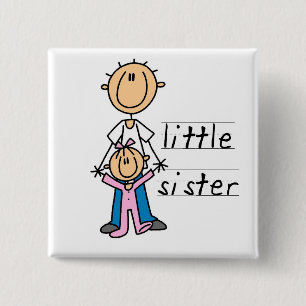 Little Sister with Big Brother T-shirts and Gifts 15 Cm Square Badge