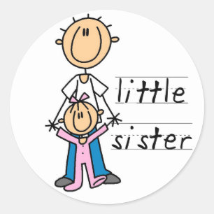 Little Sister with Big Brother T-shirts and Gifts Classic Round Sticker