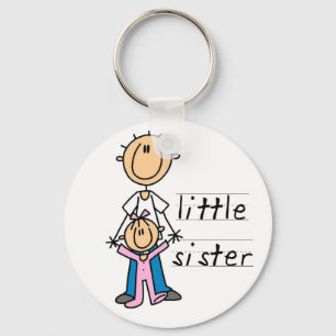 Little Sister with Big Brother T-shirts and Gifts Key Ring
