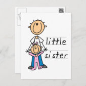 Little Sister with Big Brother T-shirts and Gifts Postcard (Front/Back)