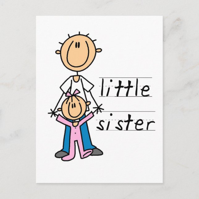 Little Sister with Big Brother T-shirts and Gifts Postcard (Front)