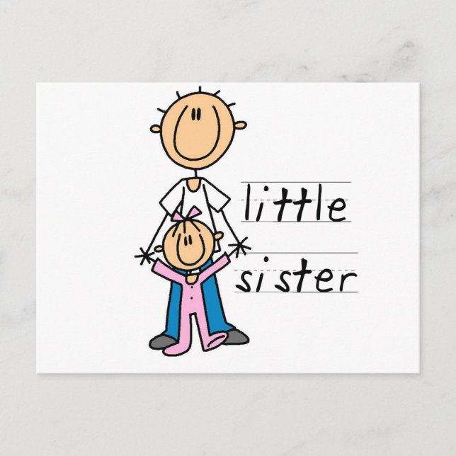 Little Sister with Big Brother T-shirts and Gifts Postcard (Front)