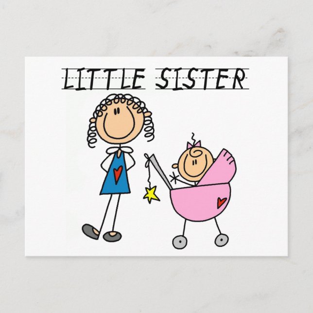 Little Sister With Big Sis Tshirts Postcard (Front)