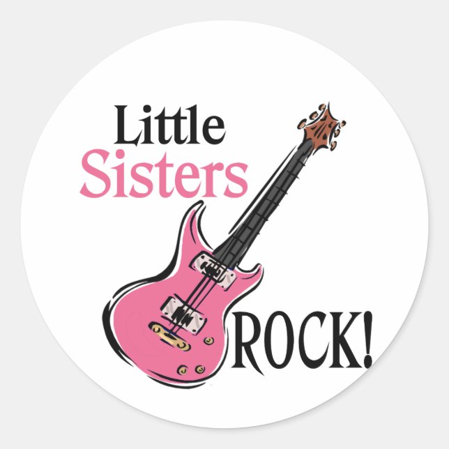 Little Sisters Rock Classic Round Sticker (Front)