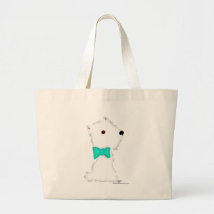 Little Sitting Westie Large Tote Bag