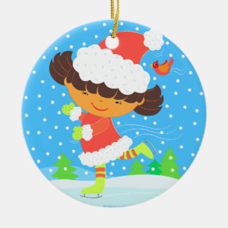 little skater round keepsake ornament