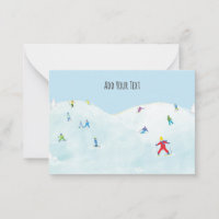 Little Skiers On Snowy Hill Personalised