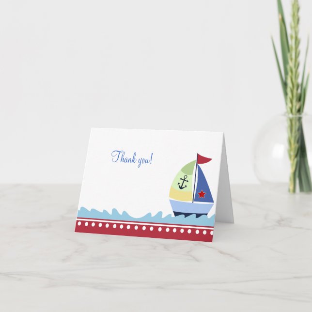 Little Skipper (Red) Folded Thank you notes (Front)