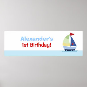 Little Skipper Sailboat Custom Banner Poster Print