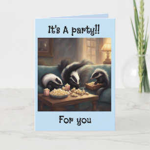 Little Skunks it's a party for you Birthday Card