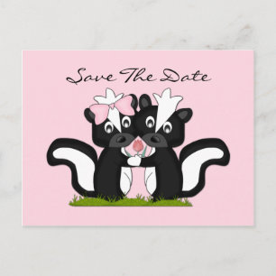 Little Skunks Save The Date Announcement Postcard