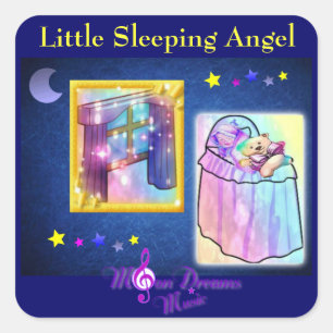 Little Sleeping Angel Square Stickers