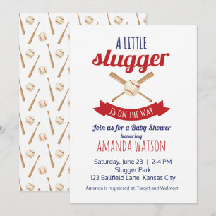 Little Slugger Baby Shower Invitation