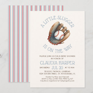 Little Slugger Baby Shower Invitation