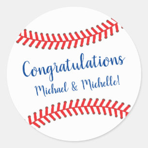 Little Slugger Baseball Baby Shower Classic Round Sticker