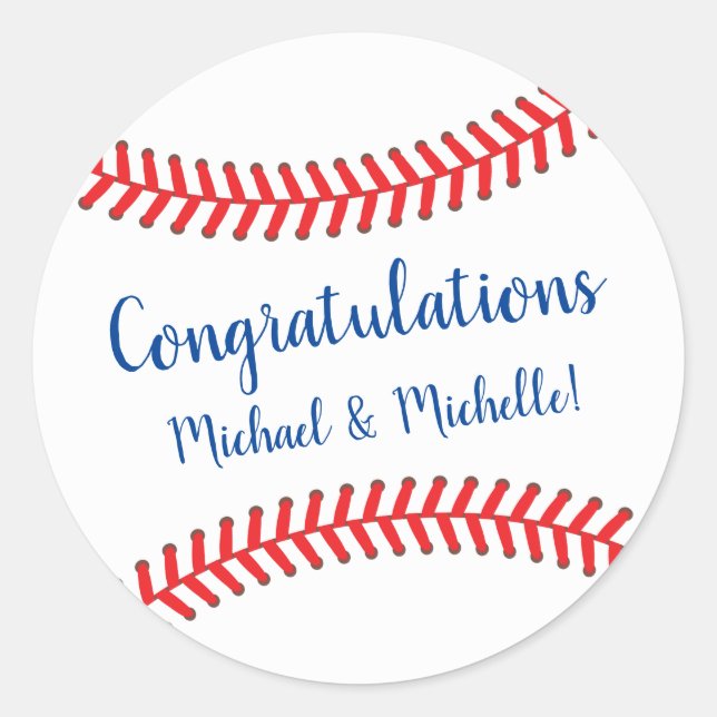 Little Slugger Baseball Baby Shower Classic Round Sticker (Front)