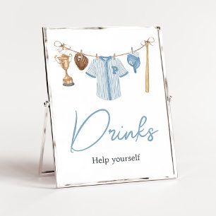 Little Slugger Baseball Baby Shower Drinks Poster