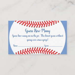 Little Slugger Baseball Baby Shower Guessing Game Enclosure Card