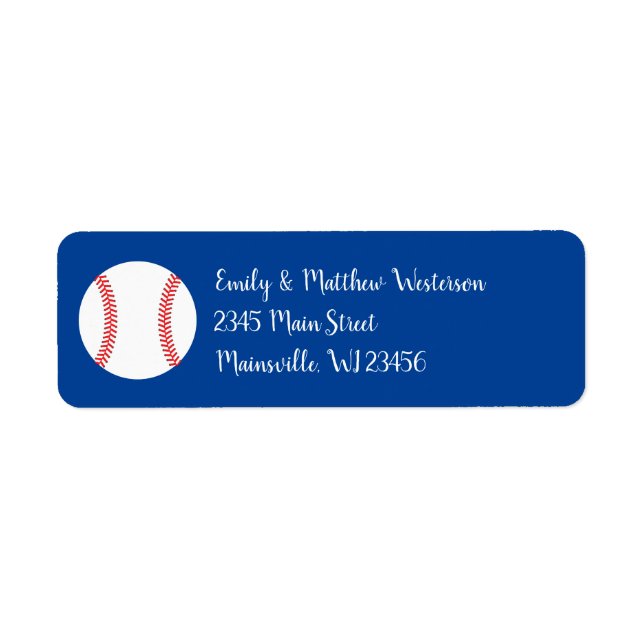 Little Slugger Baseball Baby Shower Return Address (Front)