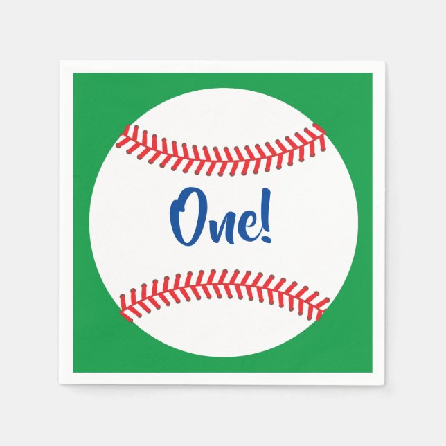 Little Slugger Baseball Birthday Party Napkin (Front)