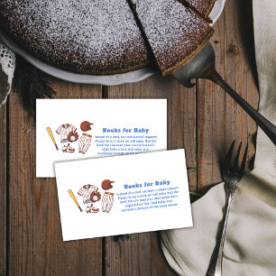 Little Slugger Baseball Books For Baby Shower  Enclosure Card