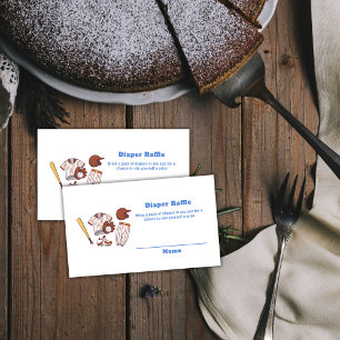 Little Slugger Baseball Diaper Raffle Baby Shower Enclosure Card