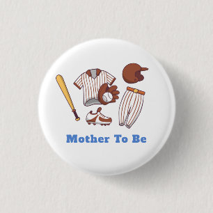 Little Slugger Baseball Mother To be Baby Shower 3 Cm Round Badge