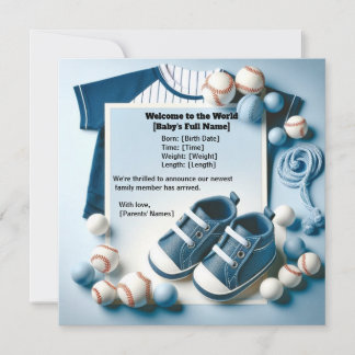 Little Slugger Birth Announcement