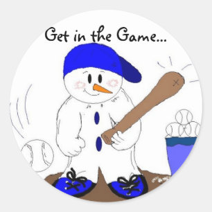 Little Slugger Snowman Classic Round Sticker