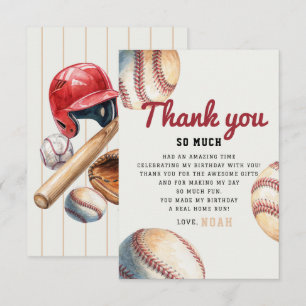 Little Slugger Vintage Birthday Thank You Card