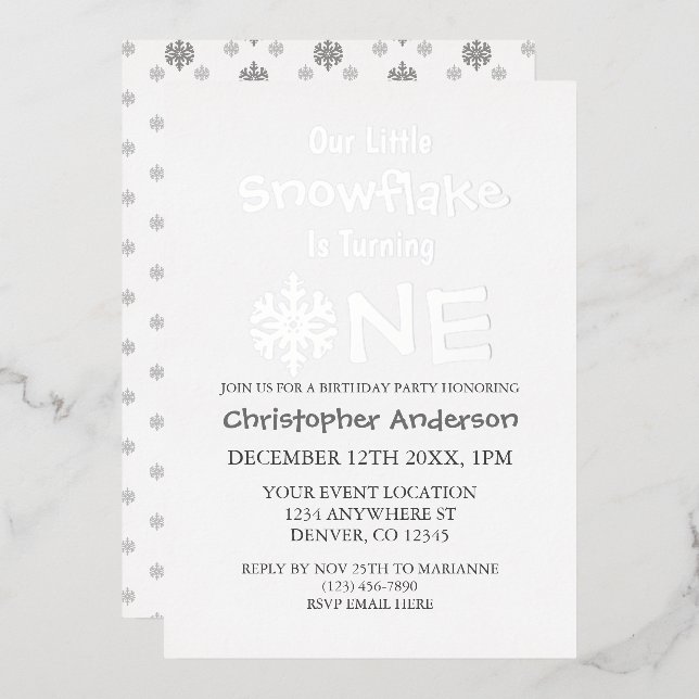 Little Snowflake 1st Birthday (Front/Back)