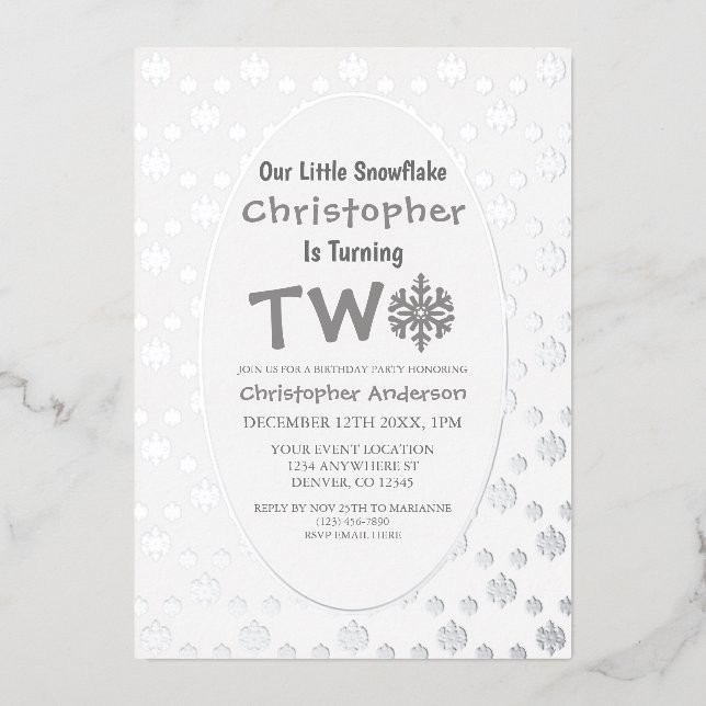 Little Snowflake 2nd Birthday (Front)