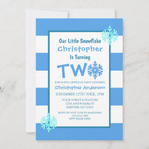 Little Snowflake 2nd Birthday Invitation