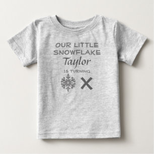 Little Snowflake Any Age Birthday Baby T-Shirt