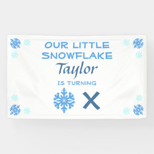 Little Snowflake Any Age Birthday Banner