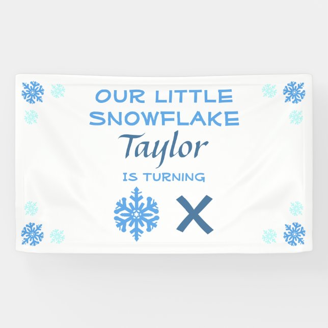 Little Snowflake Any Age Birthday  Banner (Horizontal)