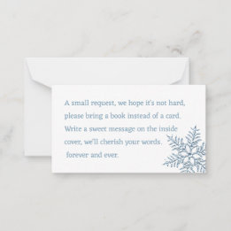 Little Snowflake Baby Shower Bring a Book Card