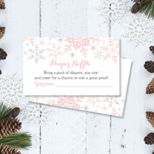 Little Snowflake Baby Shower Diaper Raffle Ticket Enclosure Card