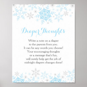 Little Snowflake Baby Shower Diaper Thoughts Sign