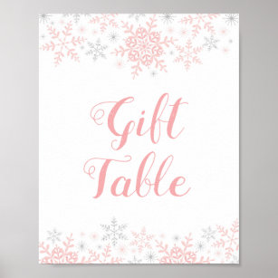 Little Snowflake Baby Shower Gift Table Sign
