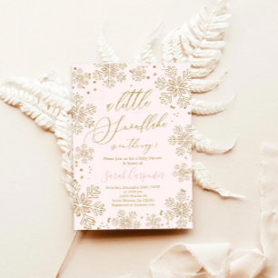 little snowflake baby shower Girl invitation