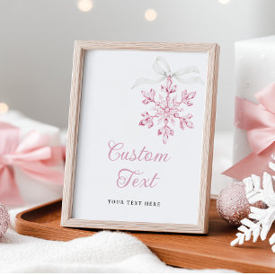 Little Snowflake Baby Shower Table Sign Poster