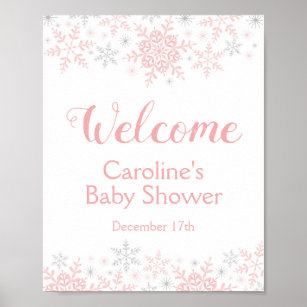 Little Snowflake Baby Shower Welcome Sign